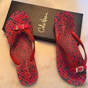 Cole Haan Lyndsey Buckle Thong in Poppy